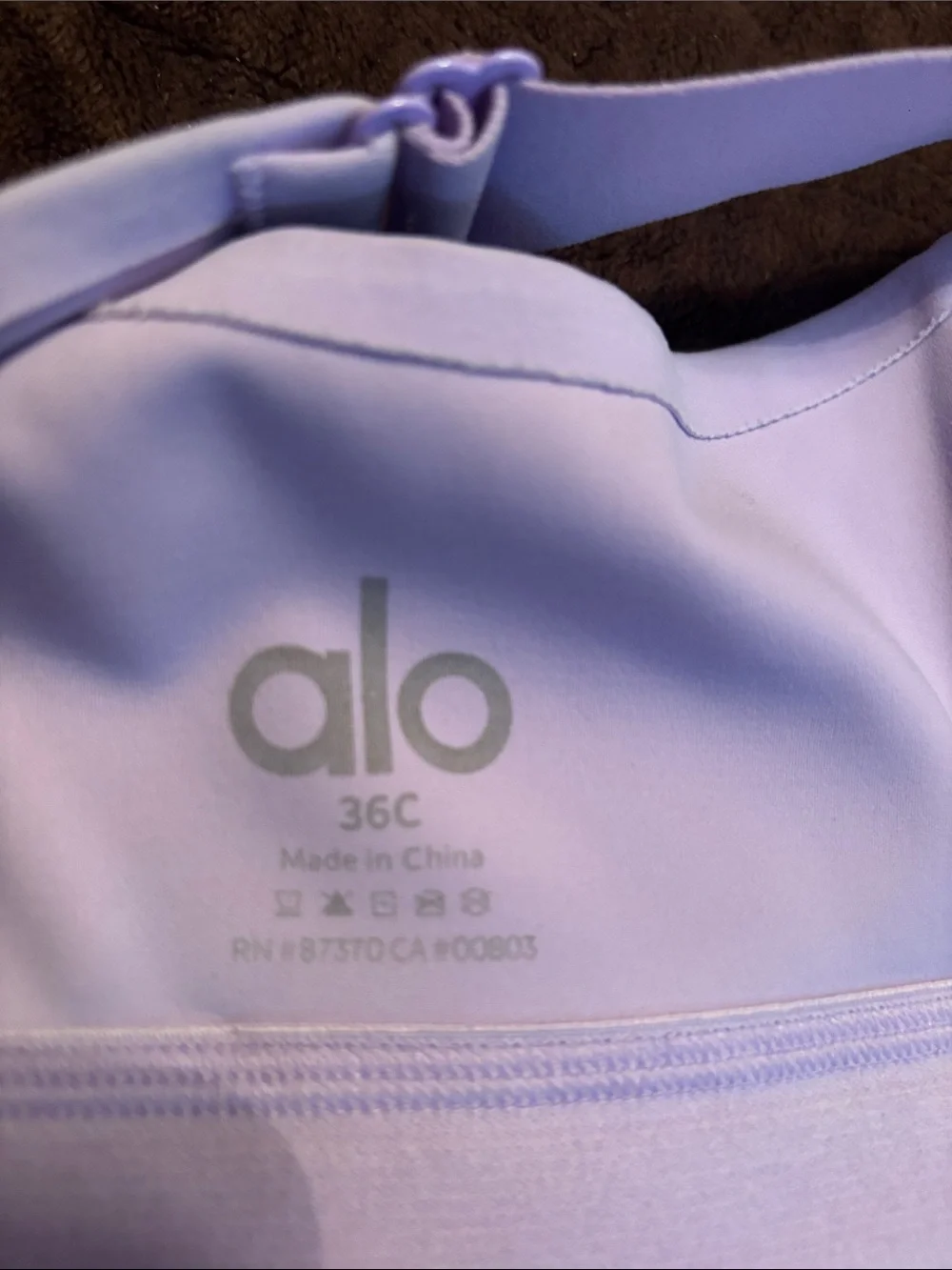 ALO Yoga Lavender Cross-Strap Light Support Sports Bra, 36C